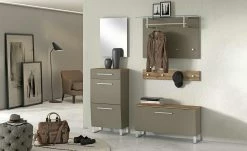 Garderobenbank Helen | Lava (Braun) / Eiche (Nachbildung)