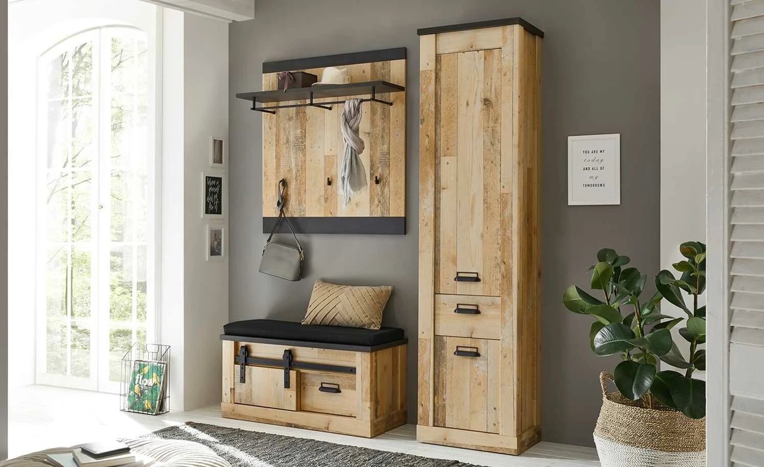 Garderobenbank Sintra | Old Style hell (Nachbildung) 1 Garderobenbank Sintra | Old Style hell (Nachbildung)