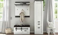 Garderobenbank Sintra | Pinie Weiß (Nachbildung)