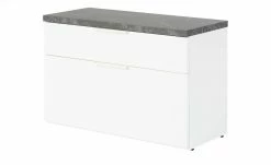 Garderobenbank Mundi | Weiß / Marmor (Nachbildung)