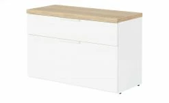 Garderobenbank Mundi | Weiß / Riviera Eiche (Nachbildung)