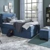 Boxi Bettbank mit Stauraum Boxi | Jeansblau / Velours ohne Keder