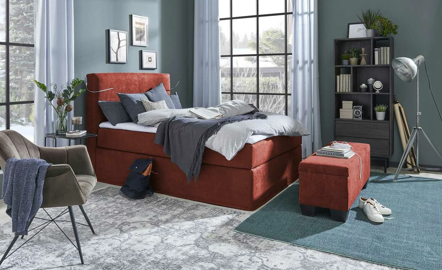 Boxi Bettbank mit Stauraum Boxi | Bordeaux / Velours ohne Keder 1 Boxi Bettbank mit Stauraum Boxi | Bordeaux / Velours ohne Keder