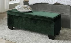 Boxi Bettbank mit Stauraum Boxi | Smaragdgrün / Samt mit Keder