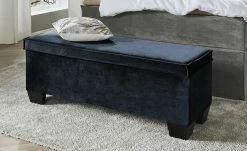 Boxi Bettbank mit Stauraum Boxi | Nachtblau / Samt mit Keder
