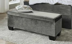 Boxi Bettbank mit Stauraum Boxi | Dunkelgrau / Samt mit Keder