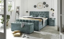 uno Bettbank mit Stauraum Hadley | Taubenblau