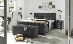 uno Bettbank mit Stauraum Hadley | Dunkelgrau