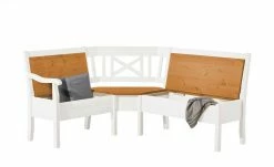 maison bleue Truheneckbank massiv Florian | Weiß / bernsteinfarben ca. 148 x 171 cm -Bänke Verkaufsladen 13300184 2 202108131411