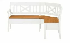 maison bleue Truheneckbank massiv Florian | Weiß / bernsteinfarben ca. 171 x 148 cm -Bänke Verkaufsladen 13300186 2 202108131411
