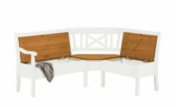 maison bleue Truheneckbank massiv Florian | Weiß / bernsteinfarben ca. 171 x 148 cm -Bänke Verkaufsladen 13300186 8 202108131411