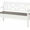 maison bleue Sitzbank mit Stauraum massiv Florian | Weiß / Grau
