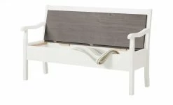 maison bleue Sitzbank mit Stauraum massiv Florian | Weiß / Grau -Bänke Verkaufsladen 13300215 3 202108131411