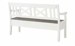 maison bleue Sitzbank mit Stauraum massiv Florian | Weiß / Grau -Bänke Verkaufsladen 13300215 6 202108131411