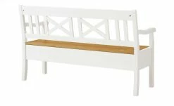 maison bleue Sitzbank mit Stauraum massiv Florian | Weiß / laugenfarben -Bänke Verkaufsladen 13300217 8 202108131411