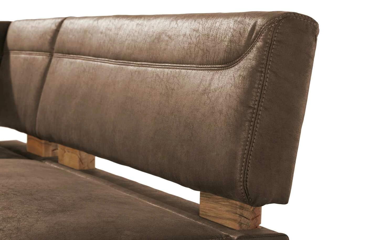 Polster-Eckbank massiv Floyd | Braun / Kontrastnaht Braun rechts 4 Polster-Eckbank massiv Floyd | Braun / Kontrastnaht Braun rechts – Bild 4