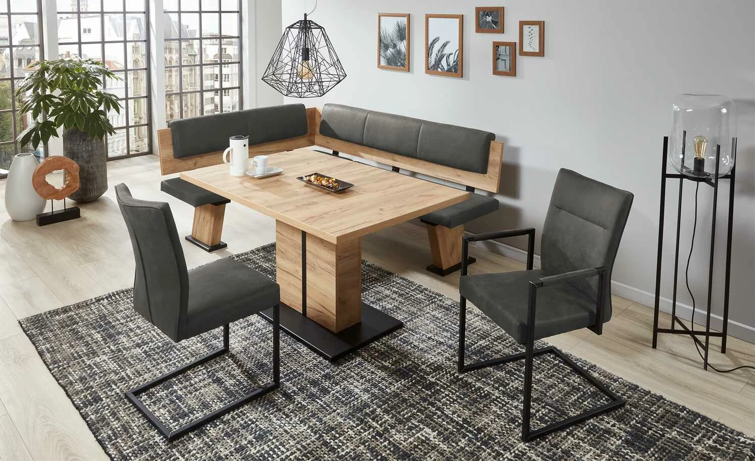 uno Polster-Eckbank Mona | Anthrazit rechts 155|cm 1 uno Polster-Eckbank Mona | Anthrazit rechts 155|cm