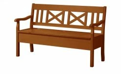 maison bleue Sitzbank mit Stauraum massiv Florian | bernsteinfarben