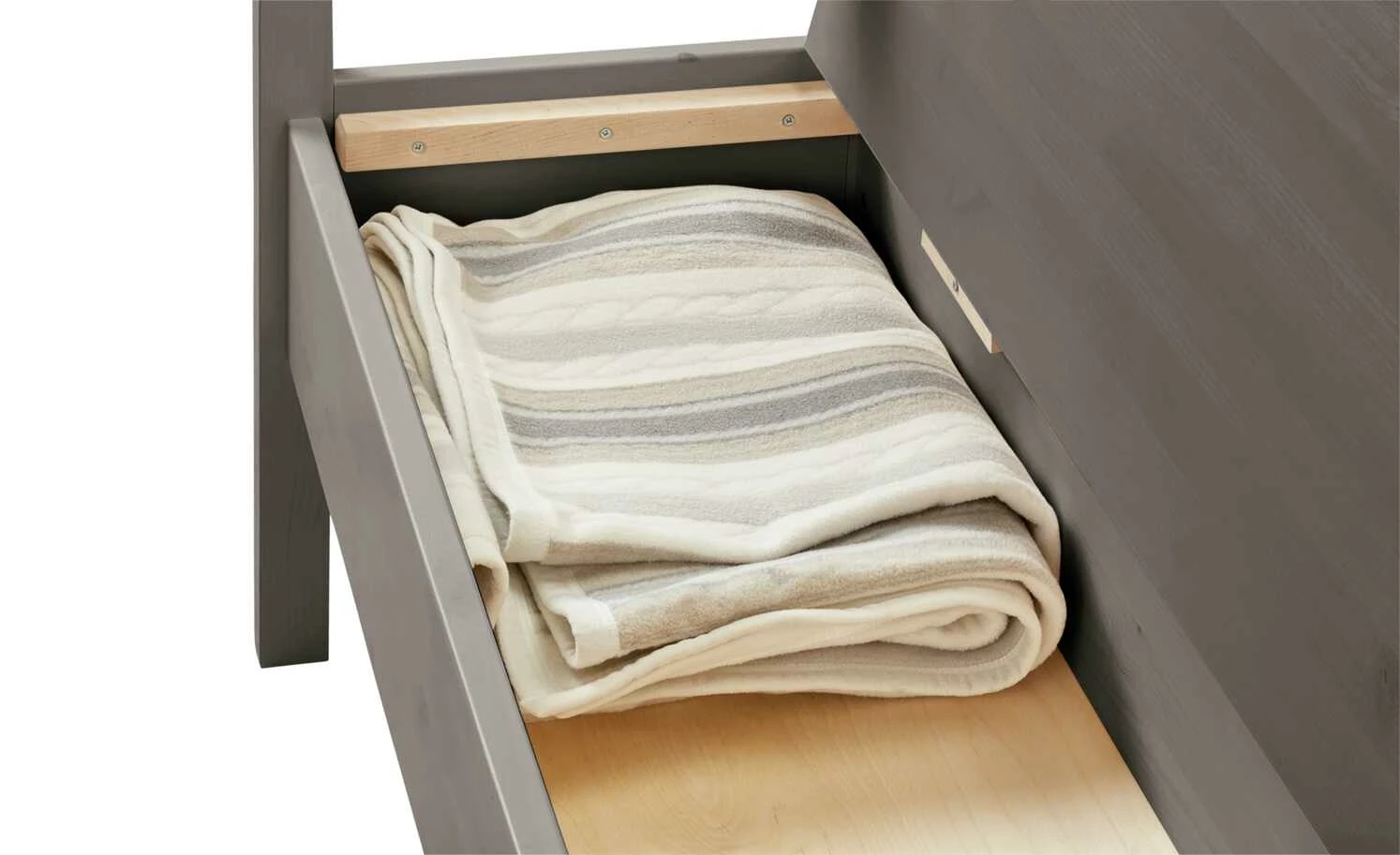 maison bleue Sitzbank mit Stauraum massiv Florian | Grau 4 maison bleue Sitzbank mit Stauraum massiv Florian | Grau – Bild 4