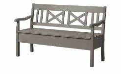 maison bleue Sitzbank mit Stauraum massiv Florian | Grau