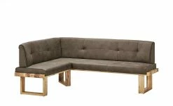 Woodford Mikrofaser Polster-Eckbank massiv Alina | Stone (Braun) rechts Schenkelmaß: 205 cm