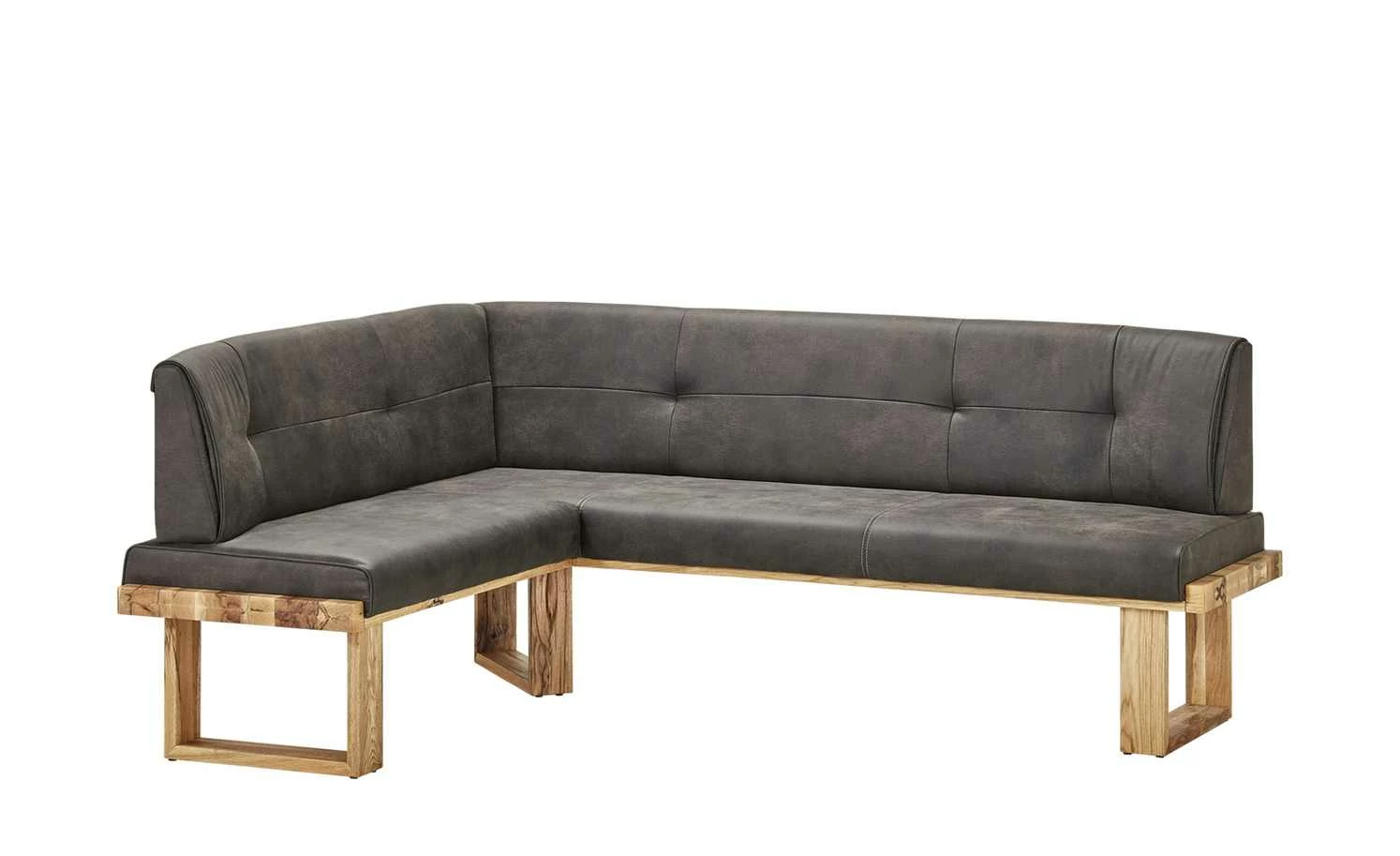 Woodford Mikrofaser Polster-Eckbank massiv Alina | Anthrazit (Grau) rechts Schenkelmaß: 225 cm 1 Woodford Mikrofaser Polster-Eckbank massiv Alina | Anthrazit (Grau) rechts Schenkelmaß: 225 cm
