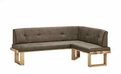 Woodford Mikrofaser Polster-Eckbank massiv Alina | Stone (Braun) links Schenkelmaß: 225 cm