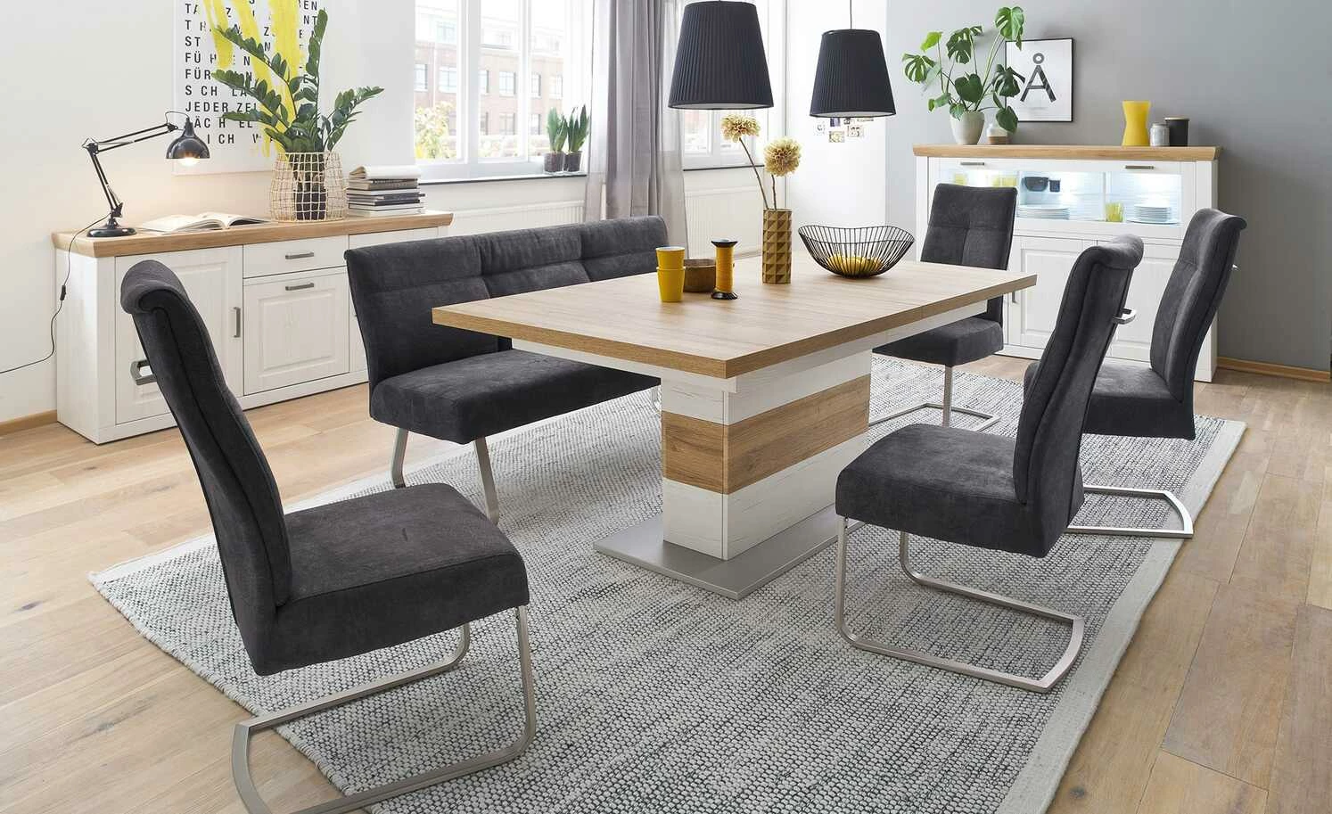 Polsterbank Lenata | Anthrazit 155|cm 1 Polsterbank Lenata | Anthrazit 155|cm