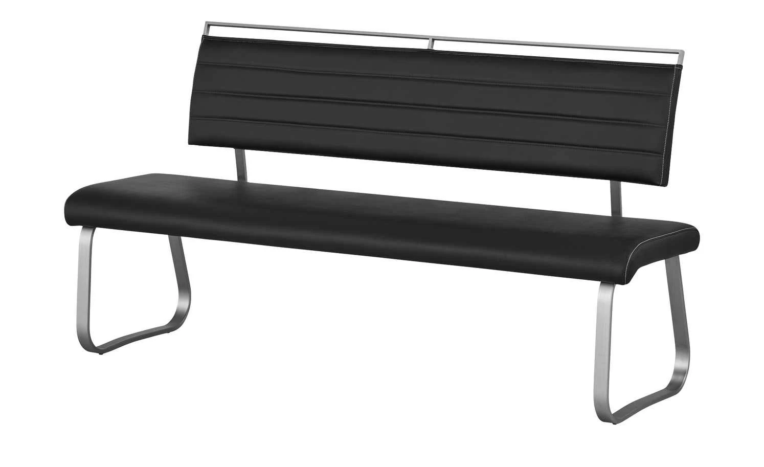 uno Kunstleder-Polsterbank Edita | 155|cm Schwarz 2 uno Kunstleder-Polsterbank Edita | 155|cm Schwarz – Bild 2