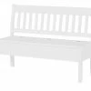 maison bleue Sitzbank mit Stauraum massiv Bendix | Weiß 130,9|cm Nein