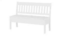 maison bleue Sitzbank mit Stauraum massiv Bendix | Weiß 130,9|cm Nein