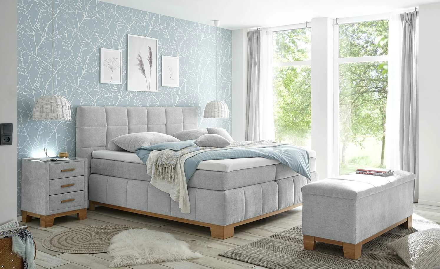 uno Bettbank mit Stauraum Bent | Hellgrau 2 uno Bettbank mit Stauraum Bent | Hellgrau – Bild 2