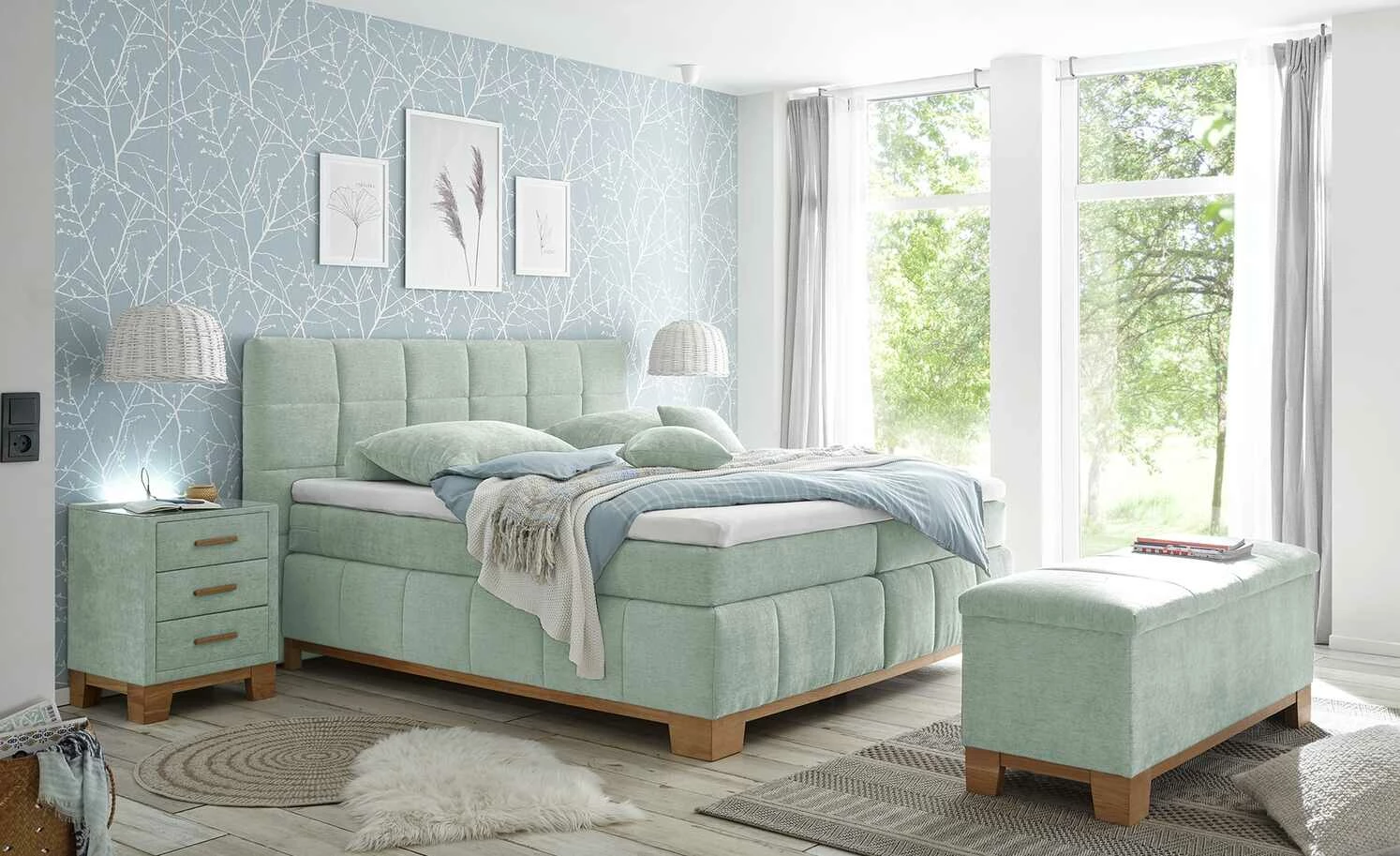uno Bettbank mit Stauraum Bent | Mint 2 uno Bettbank mit Stauraum Bent | Mint – Bild 2