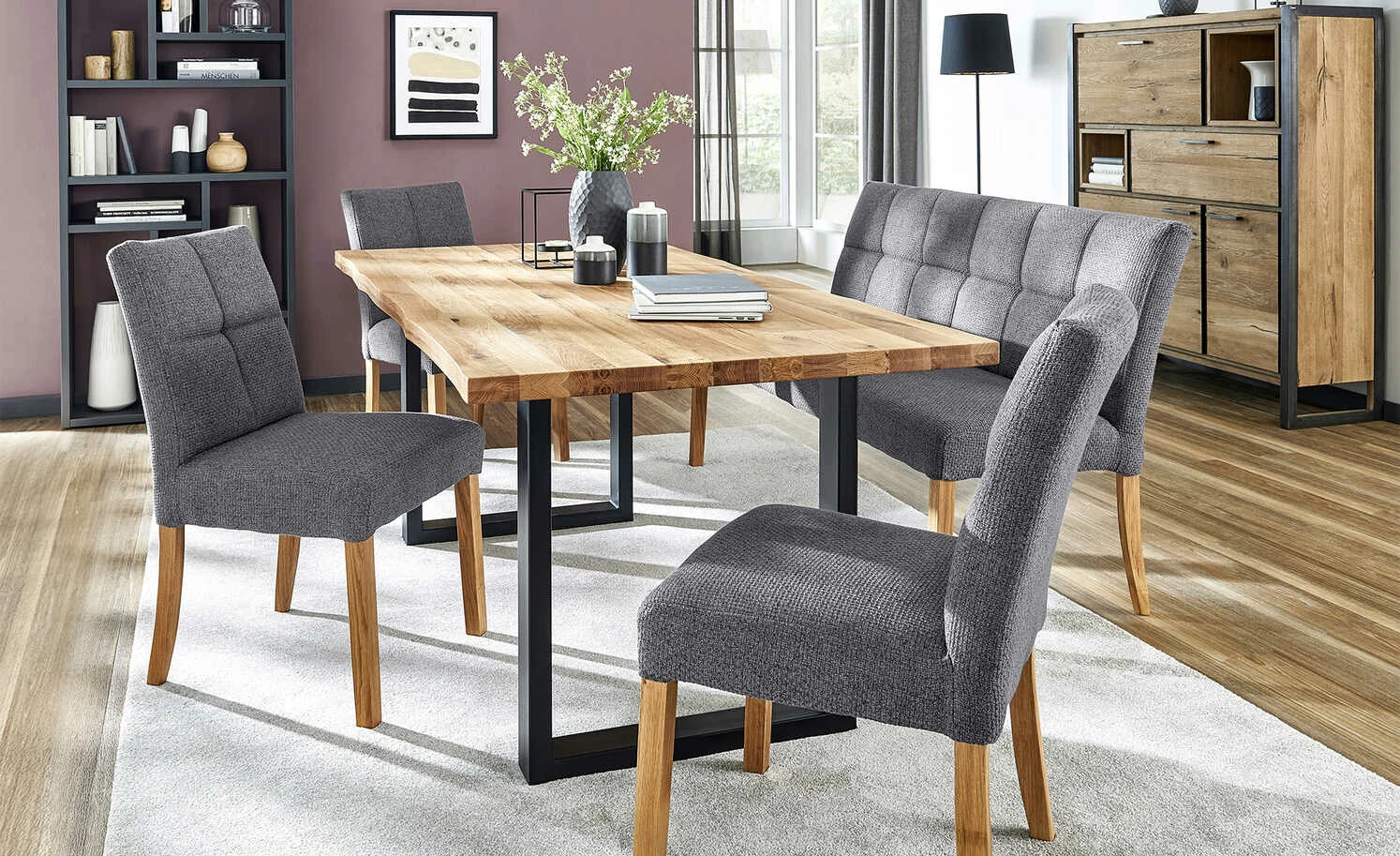 Woodford Polsterbank Mako | Anthrazit Eiche geölt Webstoff grob 1 Woodford Polsterbank Mako | Anthrazit Eiche geölt Webstoff grob