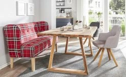 switch Küchensofa Webstoff Astonia | Kariert (Rot / Schwarz / Weiß) 160|cm