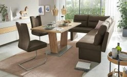 Mikrofaser Polster- Eckbank Pina | Braun rechts