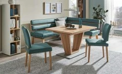 Leder-Eckbank Canto III | Topas (Blau) links