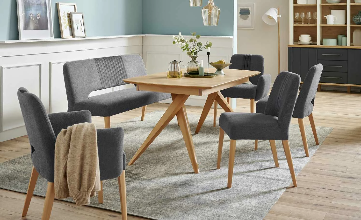 Woodford Polsterbank Ansgar | Eiffel Tower (Anthrazit) Buche 1 Woodford Polsterbank Ansgar | Eiffel Tower (Anthrazit) Buche