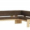 Polster-Eckbank massiv Floyd | Braun / Kontrastnaht Braun links