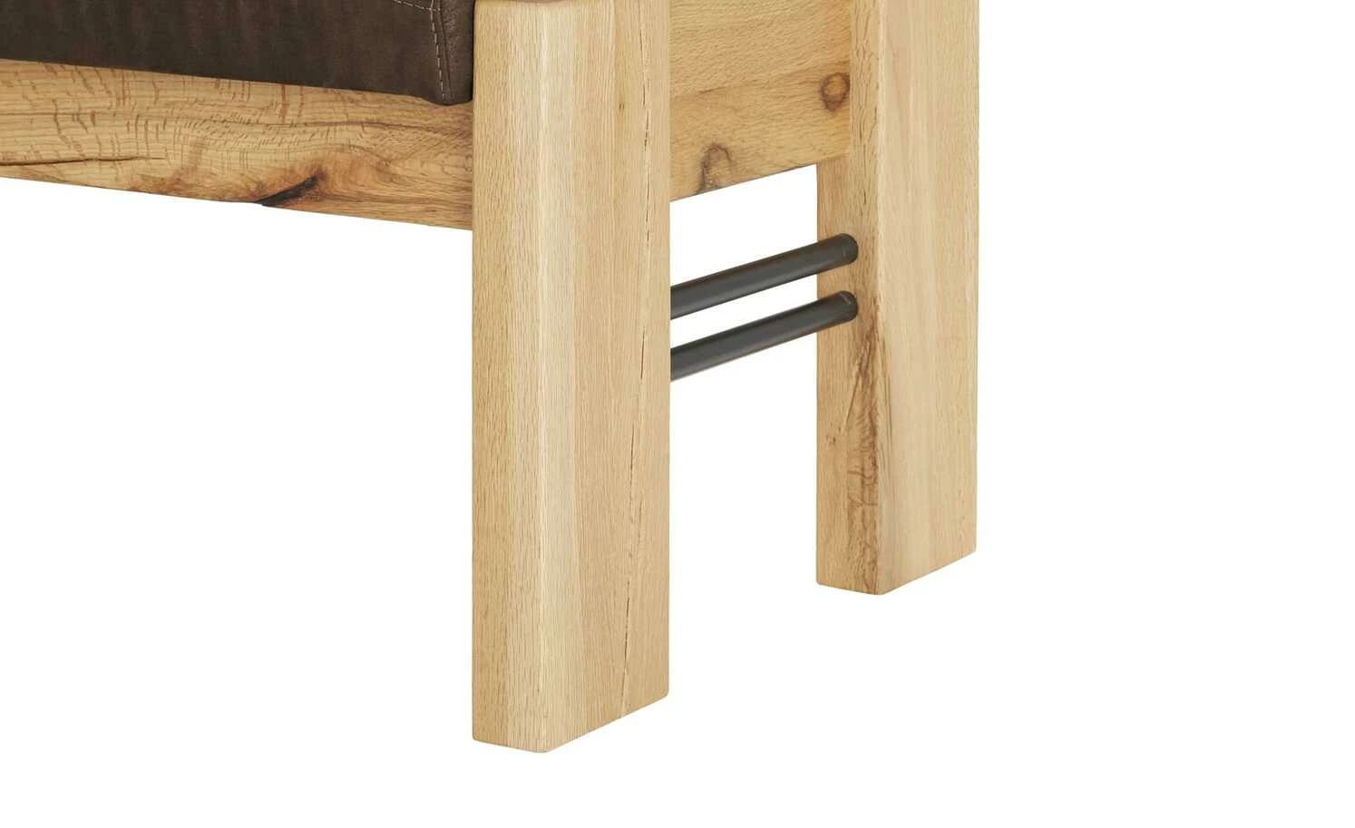 Polster-Eckbank massiv Floyd | Braun / Kontrastnaht Braun links 6 Polster-Eckbank massiv Floyd | Braun / Kontrastnaht Braun links – Bild 6