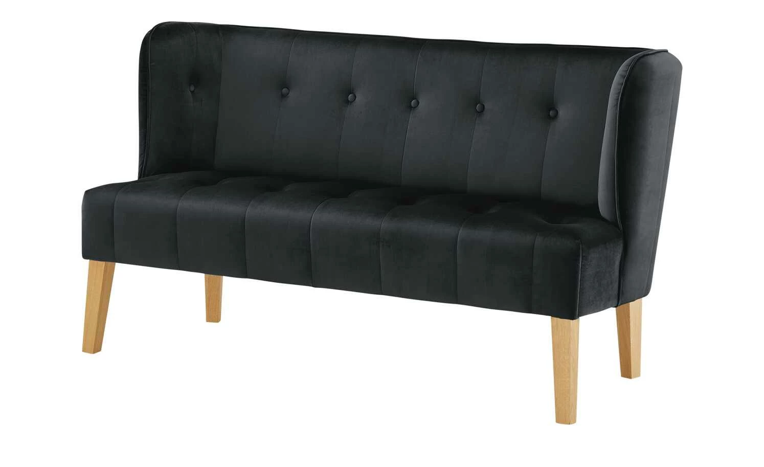 switch Küchensofa Samt Bella | Schwarz Samt 158|cm 1 switch Küchensofa Samt Bella | Schwarz Samt 158|cm