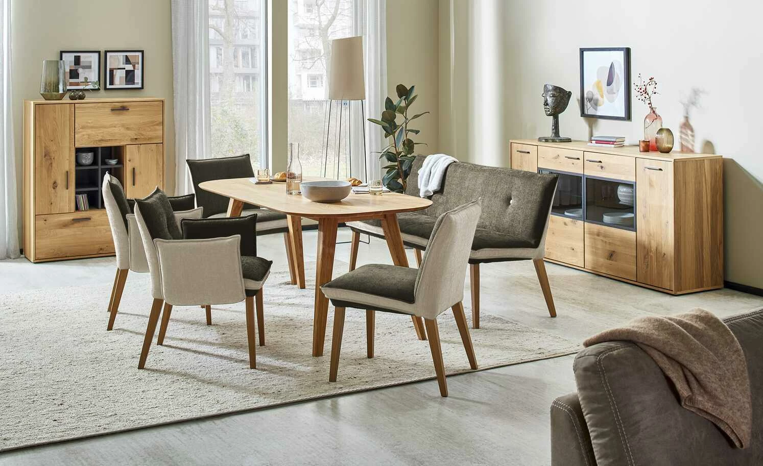 Woodford Polsterbank Sunna | Kombi Grey (Grau / Beige) 159|cm 1 Woodford Polsterbank Sunna | Kombi Grey (Grau / Beige) 159|cm