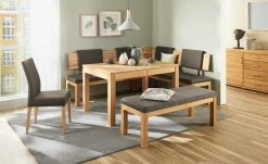Woodford Eckbank massiv Melia | Walnut (Braun) Kernbuche rechts ca. 208 x 171 cm