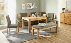 Woodford Eckbank massiv Melia | Atmosphere (Beige) Kernbuche rechts ca. 208 x 171 cm