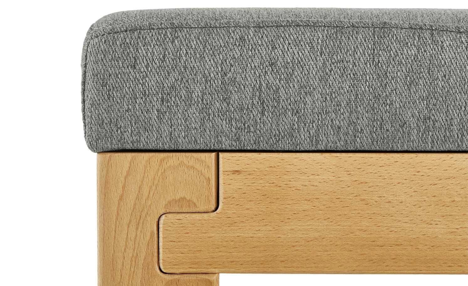 Woodford Polster-Sitzbank massiv Melia | Shark Skin (Hellgrau) Kernbuche 130|cm 4 Woodford Polster-Sitzbank massiv Melia | Shark Skin (Hellgrau) Kernbuche 130|cm – Bild 4