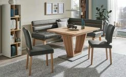 Leder-Eckbank Canto III | Zinn (Grau) links