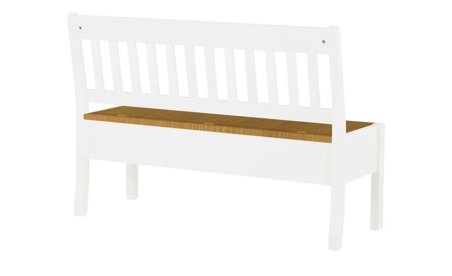 maison bleue Sitzbank mit Stauraum massiv Bendix | Weiß / laugenfarben 130,9|cm Nein 3 maison bleue Sitzbank mit Stauraum massiv Bendix | Weiß / laugenfarben 130,9|cm Nein – Bild 3