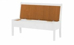 maison bleue Sitzbank mit Stauraum massiv Bendix | Weiß / bernsteinfarben 130,9|cm Nein -Bänke Verkaufsladen 14308396 5 202102232235