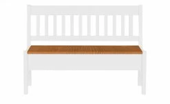 maison bleue Sitzbank mit Stauraum massiv Bendix | Weiß / bernsteinfarben 130,9|cm Nein -Bänke Verkaufsladen 14308396 7 202102232235