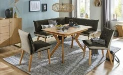 Woodford Eckbank Sunna | Kombi Grey (Grau / Beige) rechts Buche Schenkelmaß: 180 cm